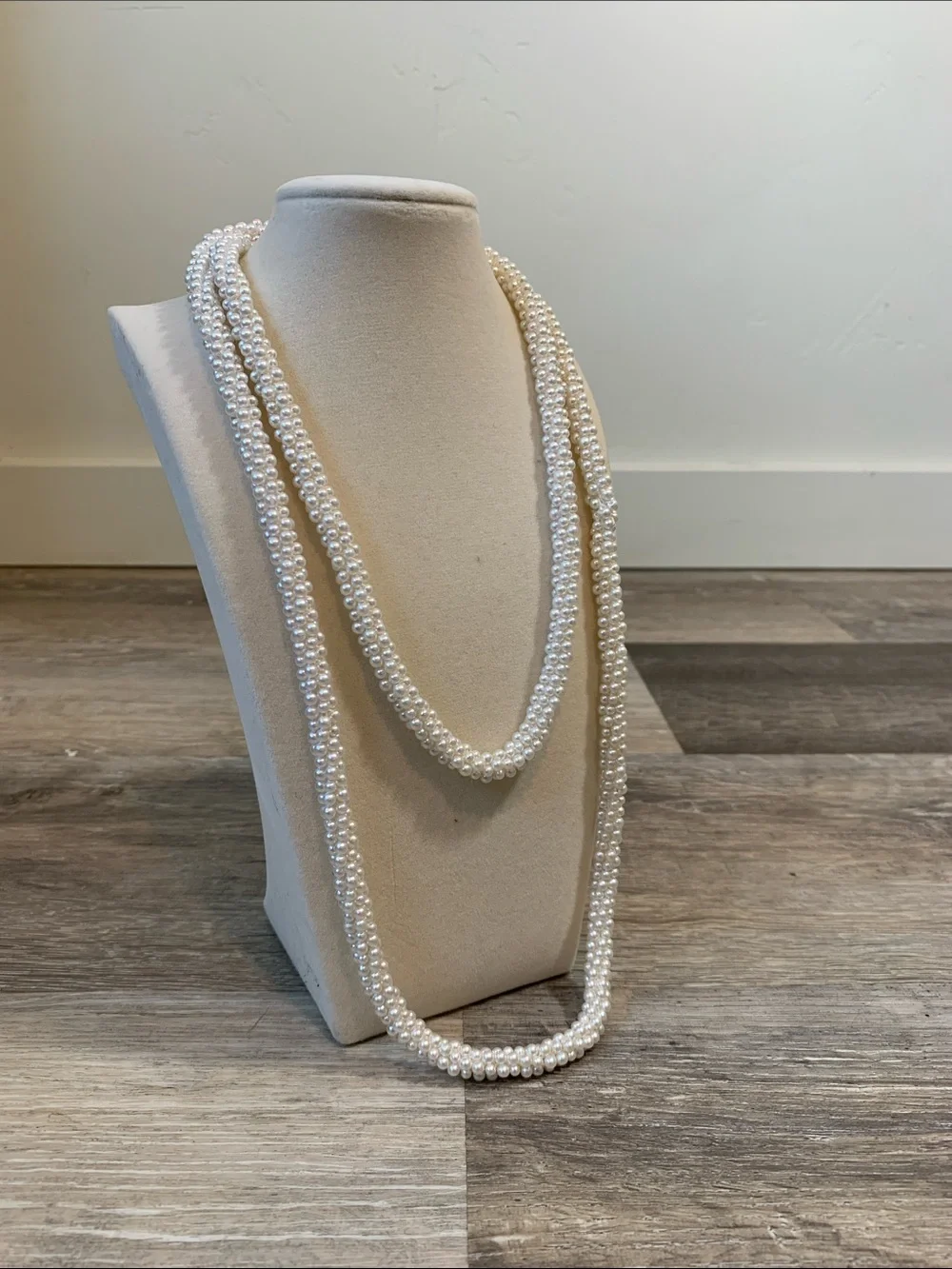 Classic White Faux Pearl Long Necklace - Elegant Layered Women’s Jewelry - Picture 1 of 3